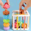 Montessori Shape Blocks Sorting Game for Baby Sensory Cube Colorful Blocks Educational Learning Toys Newborn Gift 0-12 Months