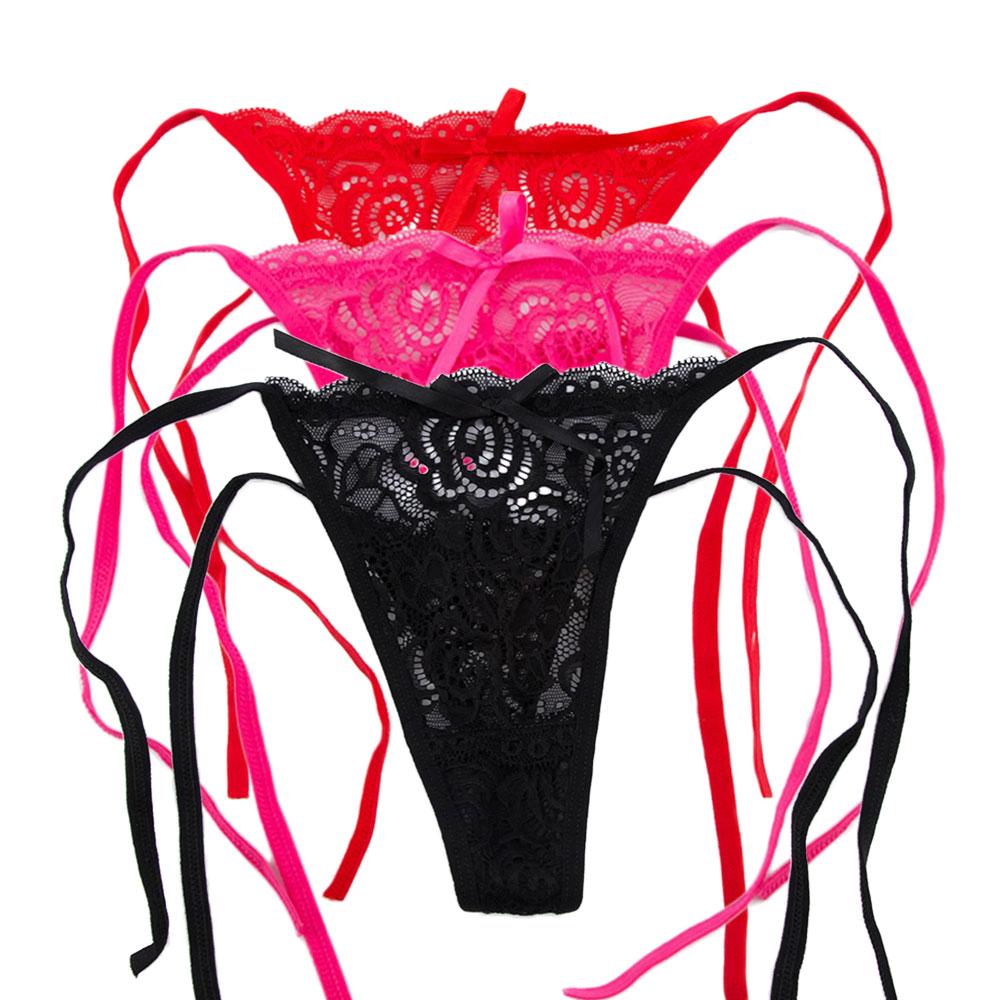 G-string Thongs Low Waist Intimates Underwear Lingerie Lace Floral Knickers Transparent