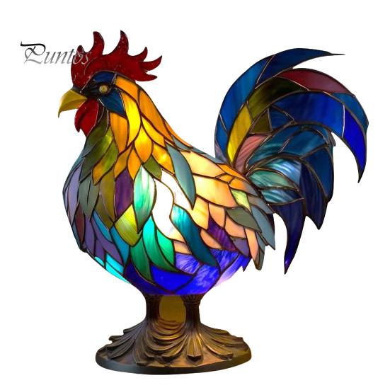 Colorful Stained Resin Animal Night Light Cat Horse Elephant Dolphin Lion Cock Owl Wolf Shape Table Lamp Home Decoration