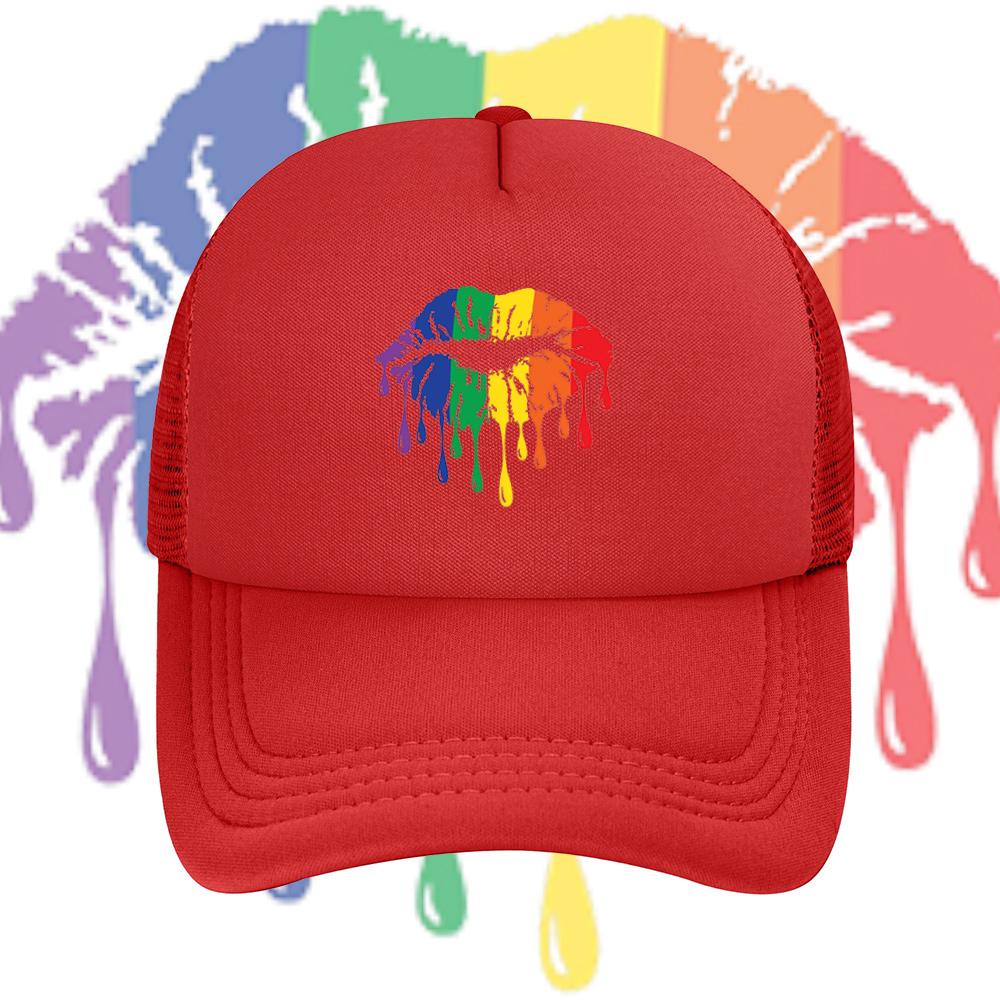 Rainbow lips pride celebration love Baseball Cap Anime Graphic Hats Adult Unisex Women Sports Outdoor