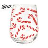 Christmas Wine Glasses Tumbler 300ml Santa Reindeer Snowman Cocktails Glass Tree Design Lead-free Kitchen Party Supplies Holiday Drinkware