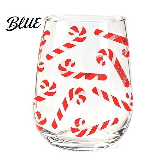 Christmas Wine Glasses Tumbler 300ml Santa Reindeer Snowman Cocktails Glass Tree Design Lead-free Kitchen Party Supplies Holiday Drinkware