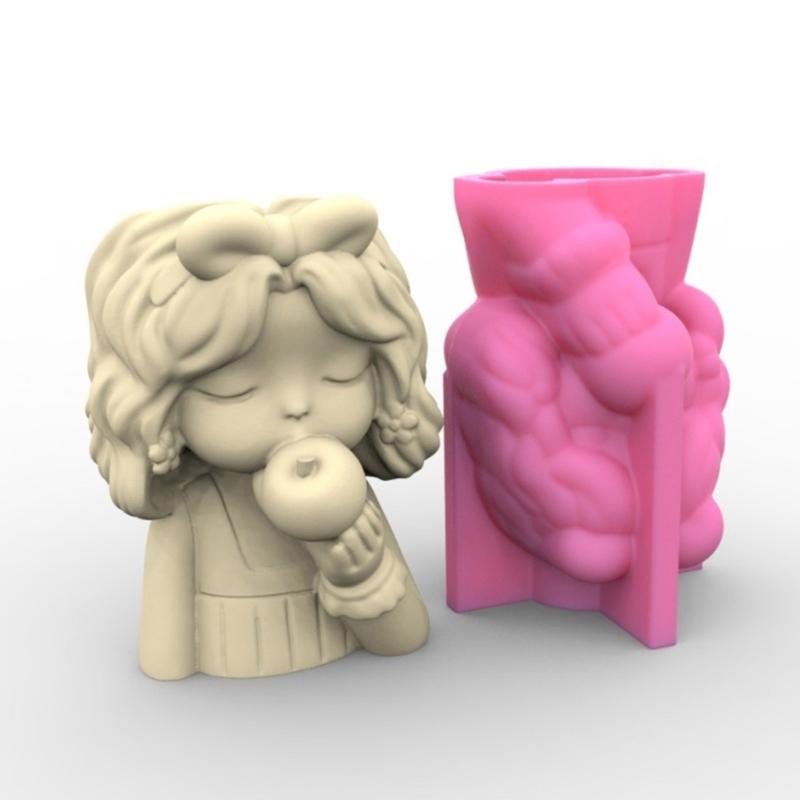 Formă din silicon pentru ghiveci, matriță pentru ghiveci din ciment, pentru ghiveci, matriță din rășină epoxidica, suport pentru perie de machiaj, matriță organizatoare