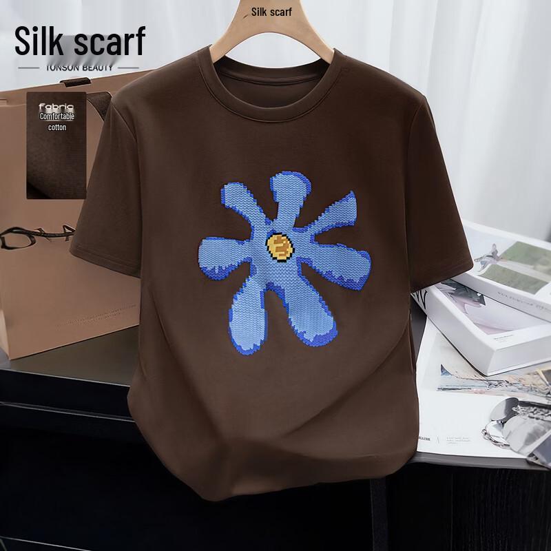 

Women s Round Neck Printed Loose T-Shirt M