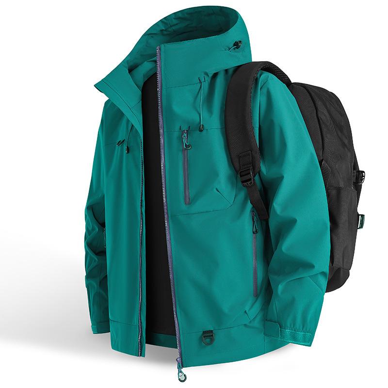 New Windbreaker Three-proof Outdoor Mountaineering Jacket Jacket Men and Women Loose Casual Hooded Jacket Couple