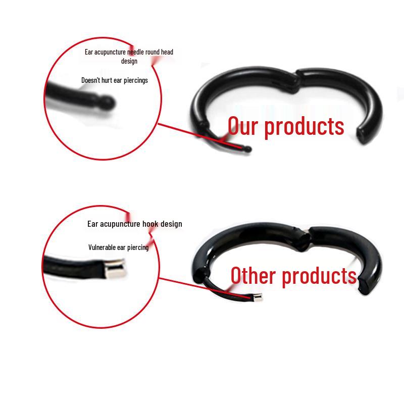 Titanium Steel Hoop Earrings: Thick, Thin & Coil G-Dragon Style - Stainless Steel Ear Cuffs