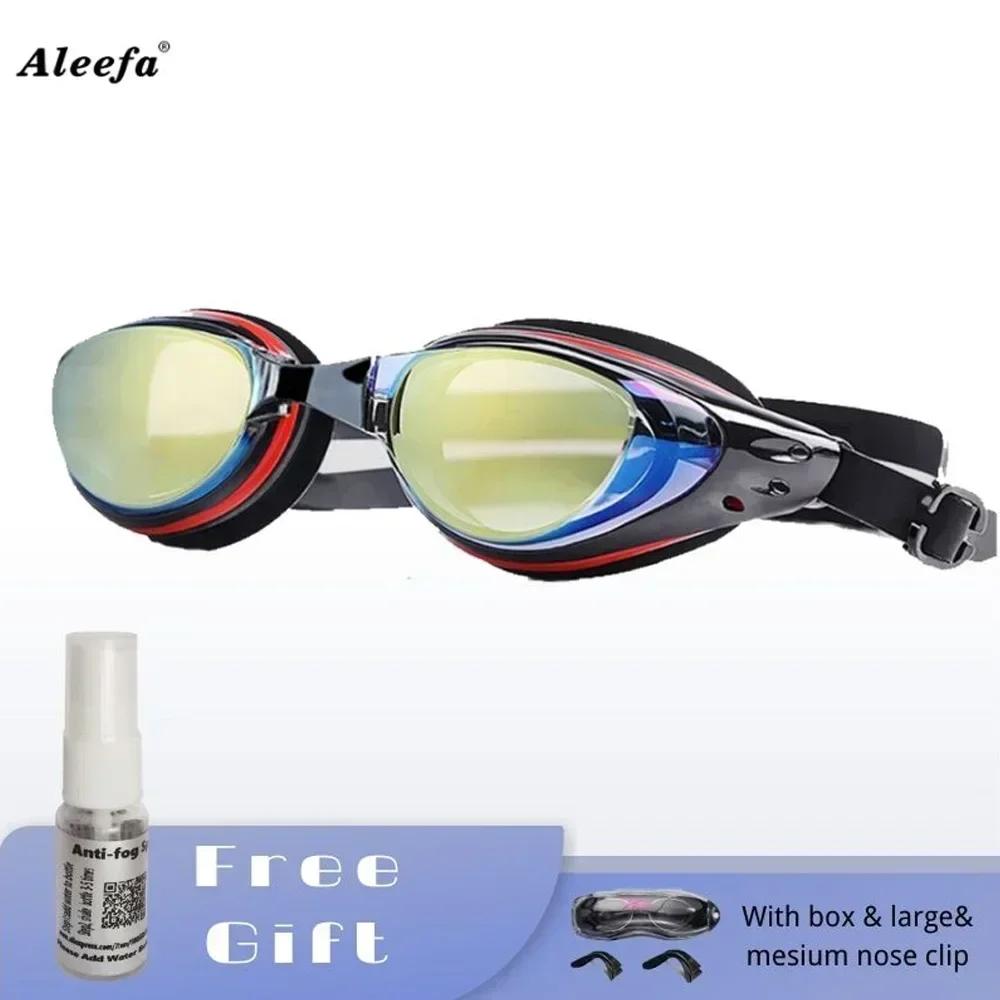 Adult Kids Swimming Glasses Myopia Goggles Glasses with DegreeReplacable Nose Frame and Anti-fog Spray