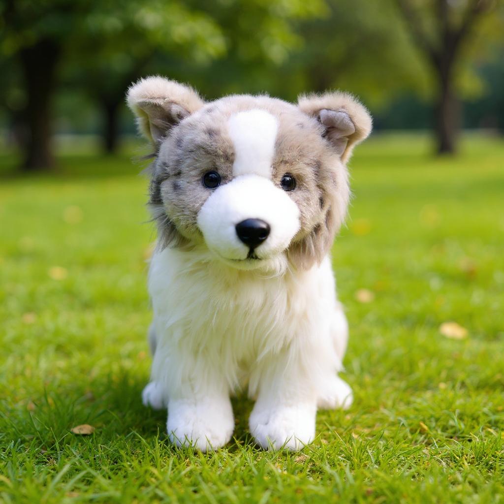 Realistic Border Collie Plush Toy Highly Detailed Soft Hugable Stuffed Animal Comforting Playmate Gift For Kids