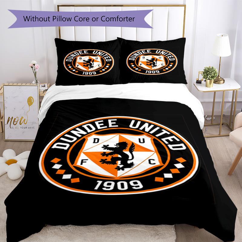 Dundee United Crest Printed Pattern Duvet Cover Set – Includes 1 Duvet Cover and 2 Matching Pillowcases Bedroom Decor Christmas Gifts