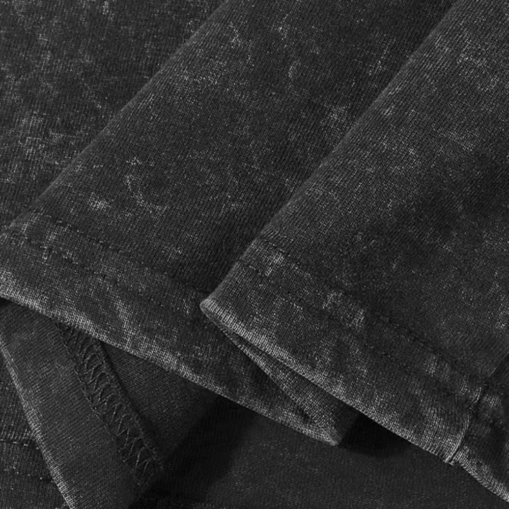 230G Praná Vintage Pánské Tričko s Krátkým Rukávem, Všestranné Jednobarevné Volného Střihu s Kulatým Výstřihem, Trendy Top Ins