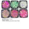 6 Box Nail Pigment Pulver Glittrande Dekorativt Icke-fallande Mode Högglans Färgglad Faux Diamond Glitter Pulver Hushållsartiklar