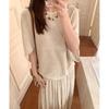 JK&JS French Style Round Neck Thin Knit Top