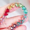 CMM Rainbow Color Love Cubic Zirconia Accessories High-End Necklace Fashion Jewelry Retro Wild Clavicle Chain for Women