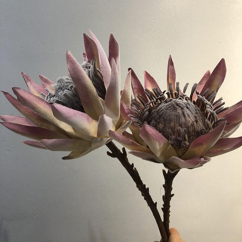 1Pc Simulation Single Dried King Protea Flower, for Wedding Home Decoration Holiday Decoration Valentine's Day Gift Birthday Gift