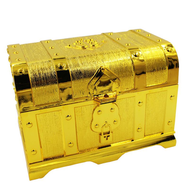 Captain Pirate Treasure Chest Child Treasure Chest Toy Gold Coins Treasure Hunt Game Money Banking Toys Kids Pretend Play