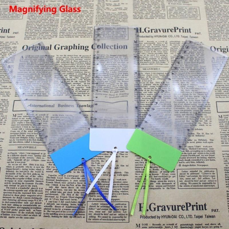Magnifier Ruler Handheld Acrylic Magnifying Glass Portable Business Card Type PVC Bookmark Magnifying for Reading Fonts top sale