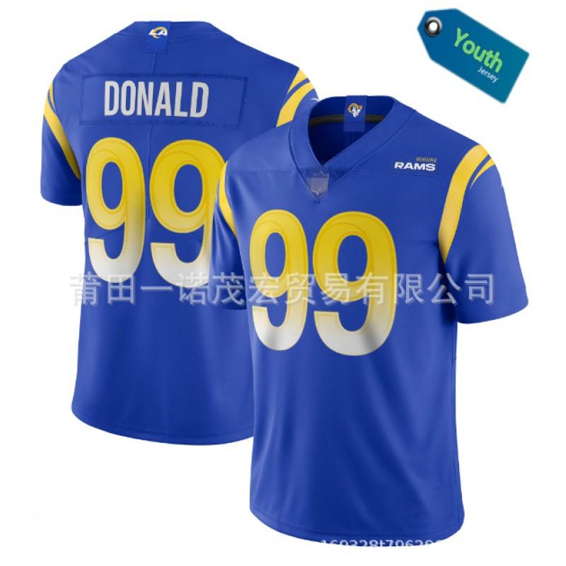 Youth Embroidered Rugby Jersey Rams 10 Kupp 99 Donald Kids Sports Shirt