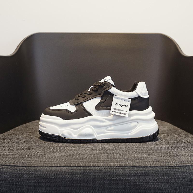 

Кожаные белые туфли женские весенние новые женские удобные простые кроссовки на платформе повседневные универсальные цветовые сочетания женские туфли 40 коричневый