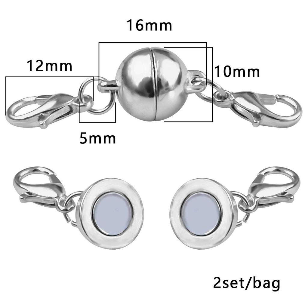 2/5 Stück Verschlüsse, Zubehör, magnetischer Hummer für Halskette, Armband, Hummerkugelhaken