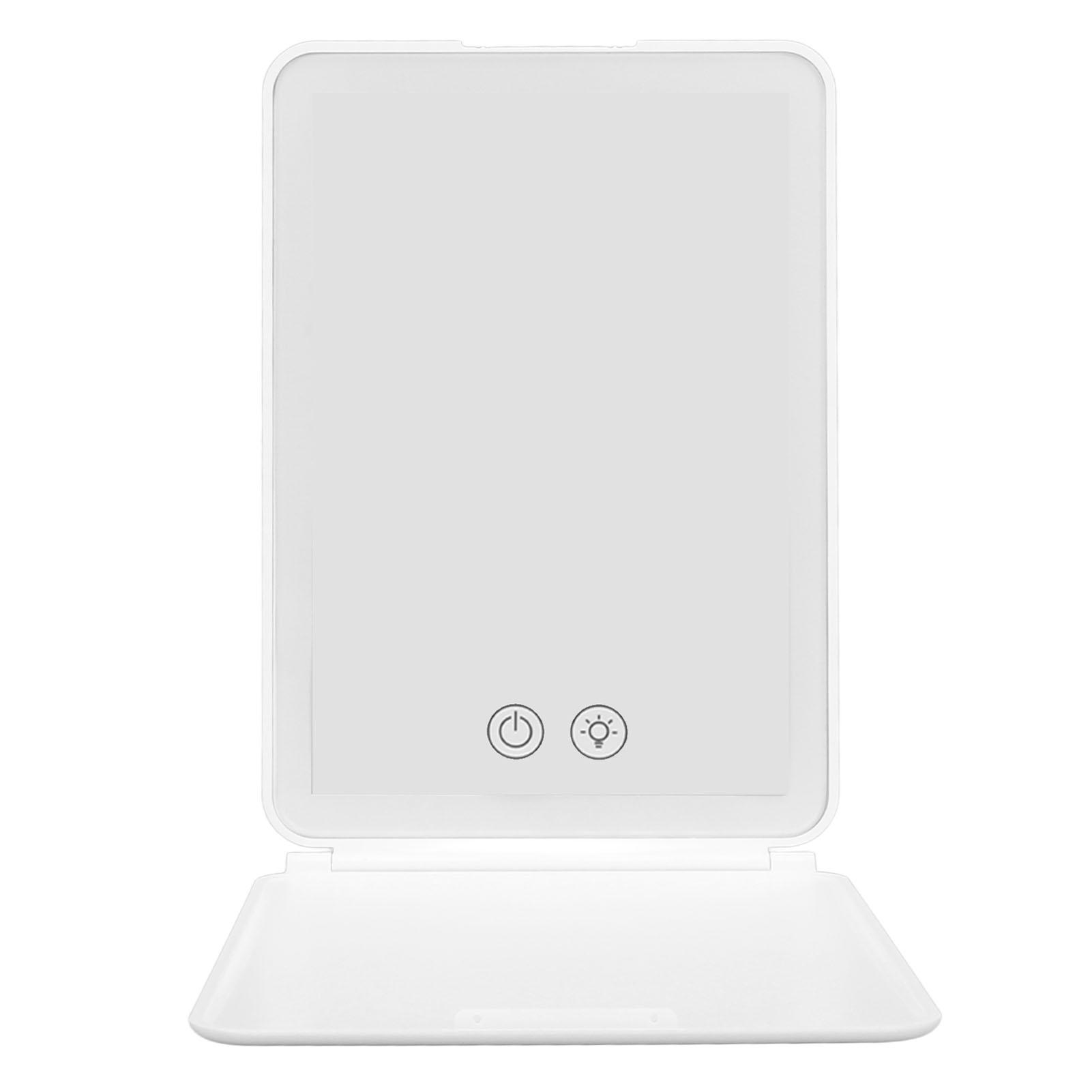 

Зеркало для макияжа с подсветкой, белое, перезаряжаемое, корпус из АБС-пластика, регулируемая яркость, портативное косметическое зеркало