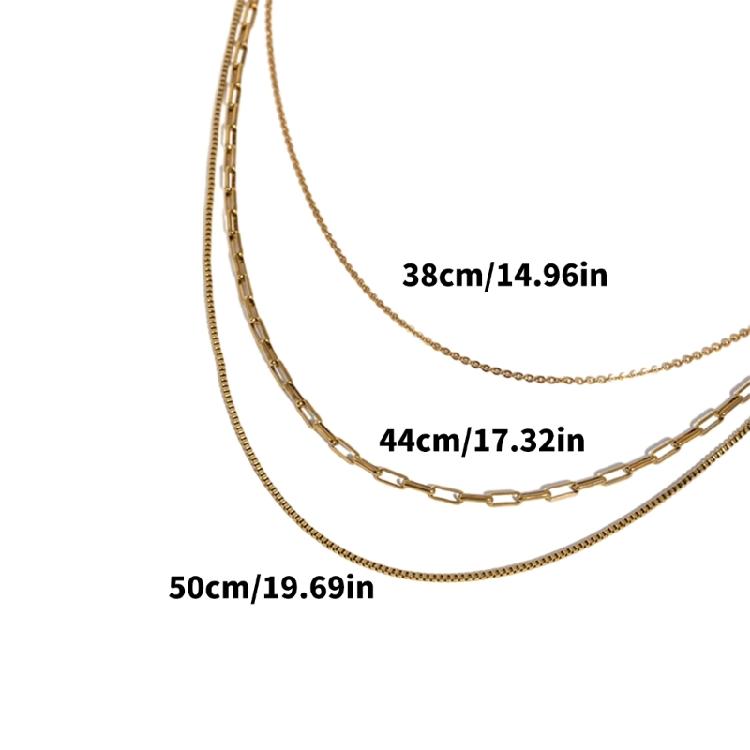 Trendy Three Layer Gold Necklace Fashion Layered Neck Chain Accessory for Women Everyday Wear Neckchain Accessories