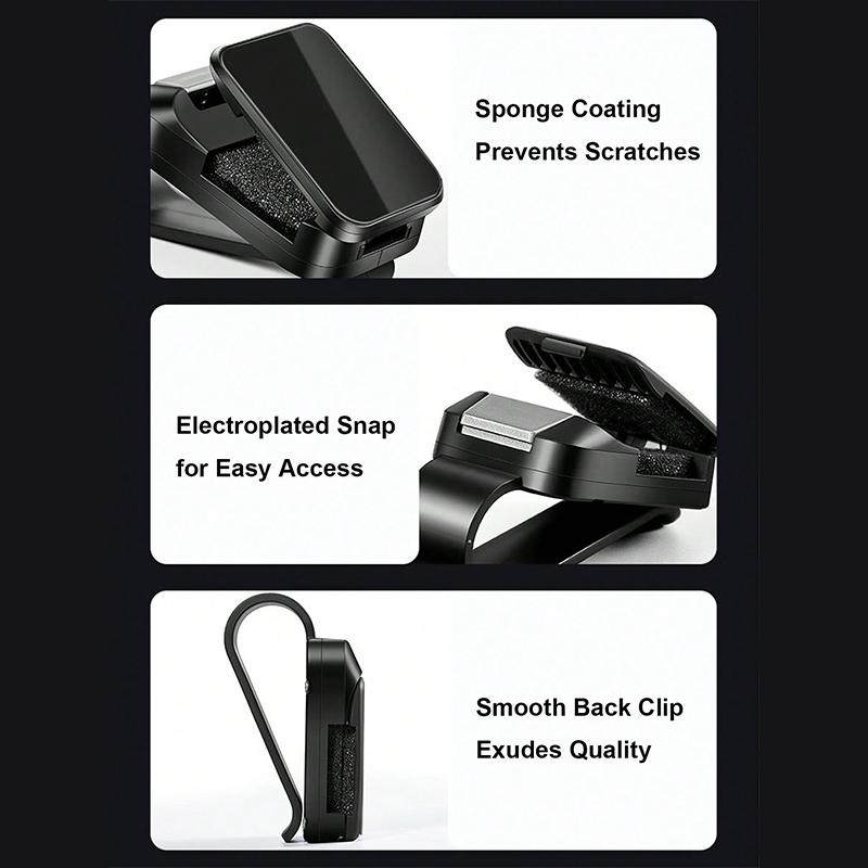 Versatile Car Visor Holder - Secure Storage for Glasses/Cards Compact & Elegant Fits Most Visors Alloy Clip Safe Driving