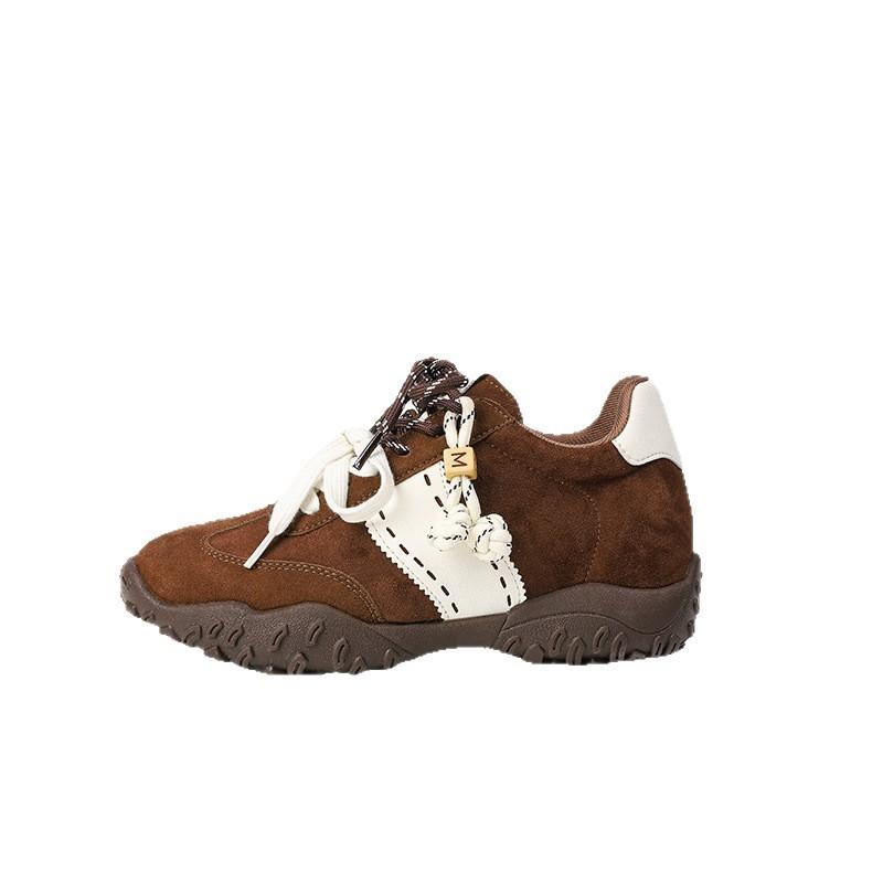 Miyou Joint Retro German Training Shoes Women's 2025 Summer New Color Matching Lace-up Racing Shoes Sports Casual Forrest Gump Shoes