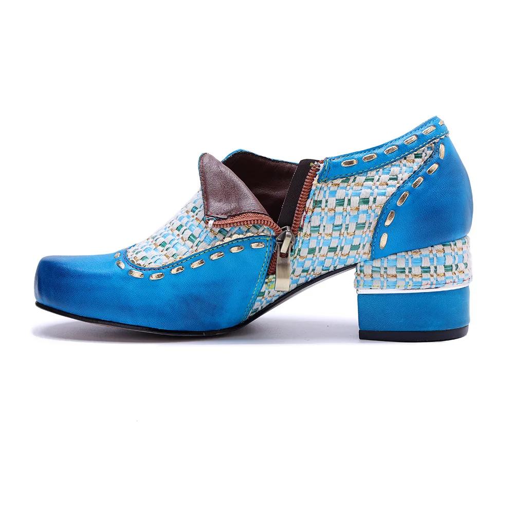 Fashion 4.5CM Weave Jacquard Cloth Kntted Sheepskin Leather Print High Big Size 42 Fashion Luxury Elegant Ethnic Summer Women Shoes