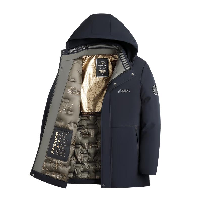 TUCANO Men's Winter Plush Thickened Cotton Jacket with Detachable Hood