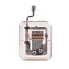 Creative Acrylic Transparent Mini Music Box Clockwork Spring Square Dancer Music Box Random Song Clockwork Music Box Gift