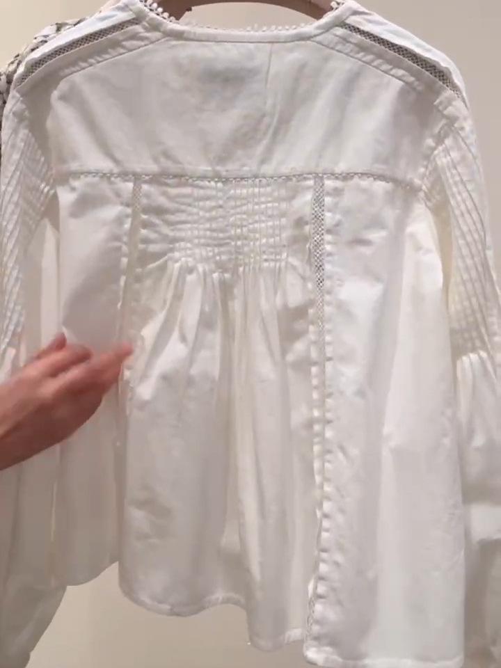 Women's French-Style Ruffled White Shirt – Chic Early Spring 2026 Arrival