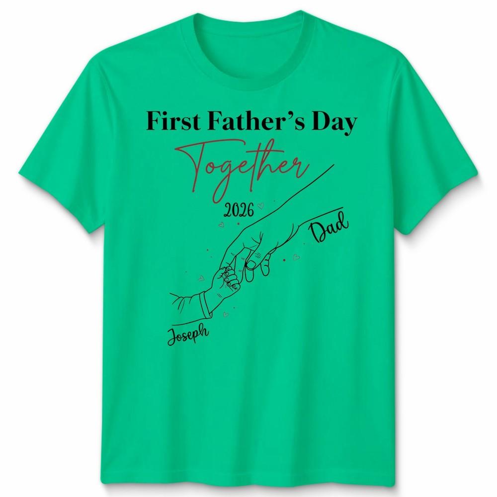 First Fathers Day Matching Unisex Tshirt Daddy Fistbump Apparel S