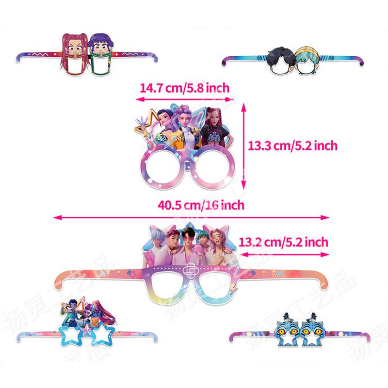 Kpop Lovci démonů Brýle Narozeninová oslava Dekorace Závodní brýle Masky Dětská narozeninová oslava Fotografické rekvizity Párty