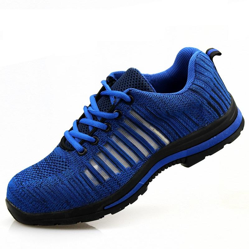 

Новейшие мужские рабочие туфли со стальным носком, низкие ботинки европейского стандарта, противоударные, противопрокольные, дышащие, на шнуровке -37 40