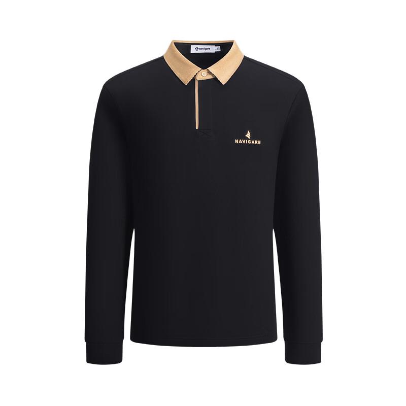 Navigare Men's Wool-Blend Long-Sleeve Polo Shirt