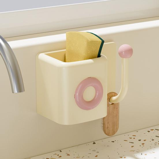 Wall-Mounted Storage Box with Hook No Drilling Wall Storage Container Bathroom Organizer for Toiletries Keys Hair Ties Combs