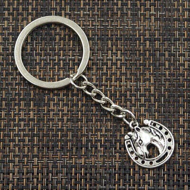 Fashion 30mm Breloc Metal Breloc Breloc Bijuterii Placat Antich Vintage Horse Steed Horseshos Pendant 21x19mm