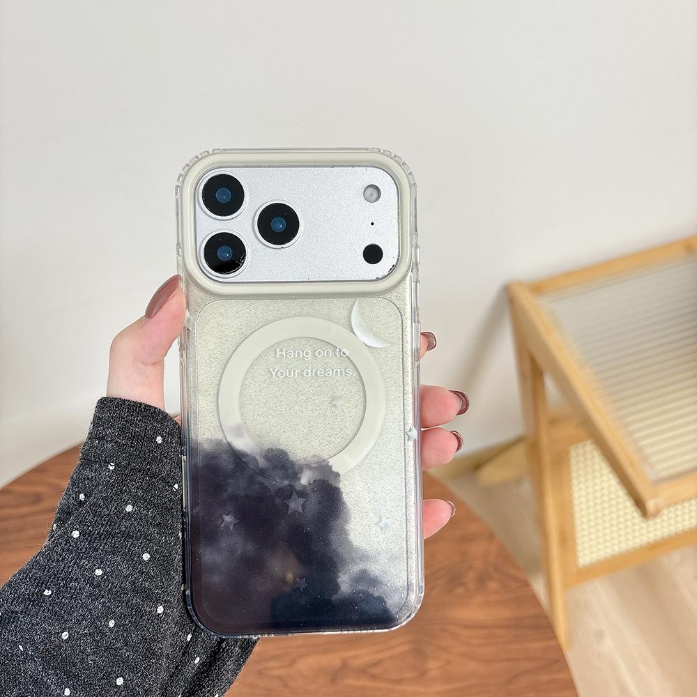 For Magsafe Magnetic Gradient Color Clear Phone Case for iPhone 14 16 15 17 Pro Max 17 17pro Wireless Charging Cute Star Cover
