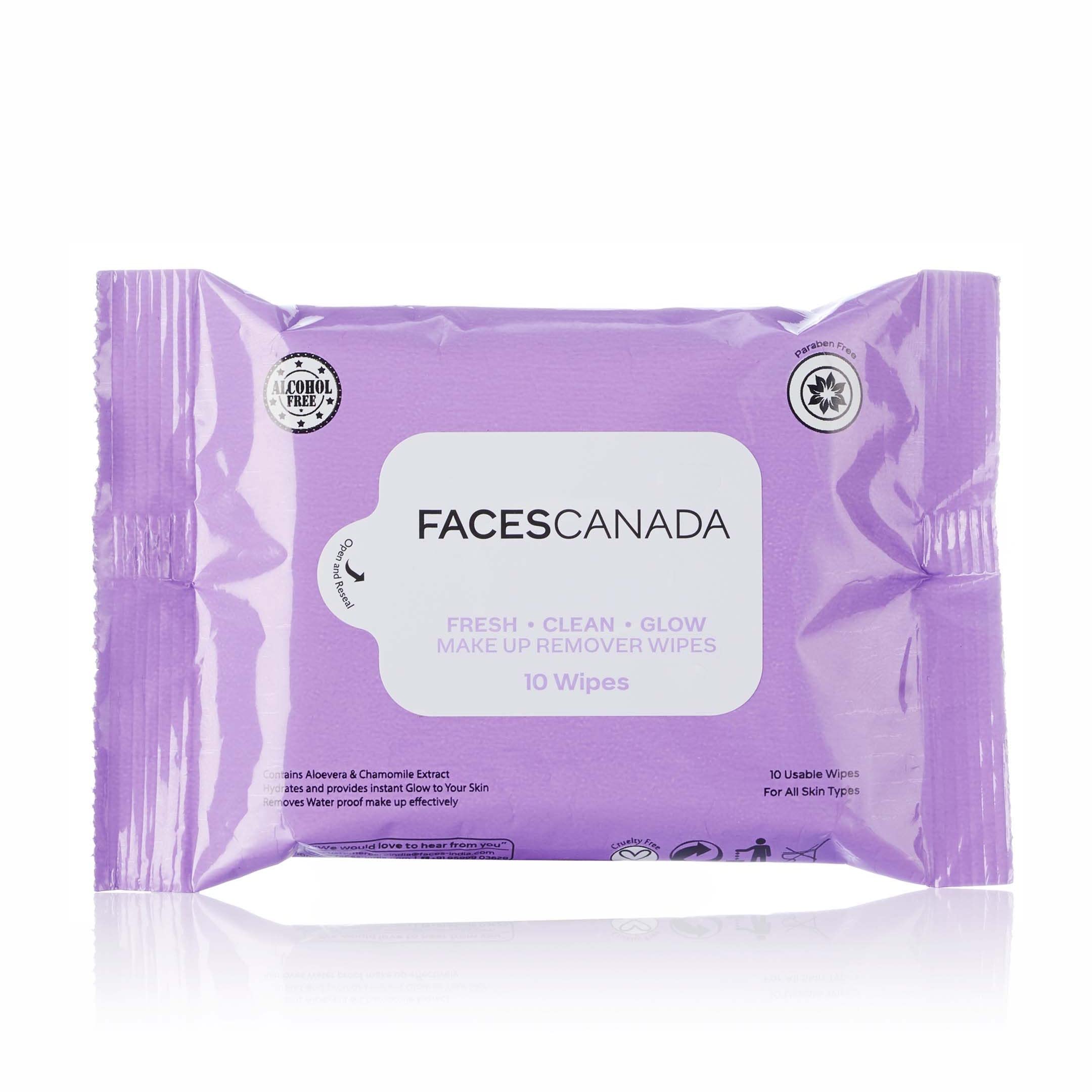 

FACESCANADA Fresh Clean Glow Makeup Remover Wipes - 10 Wipes | Gentle Purifying | Ultra Soft | Instant Cleansing For All Skin Types | Hydrates &