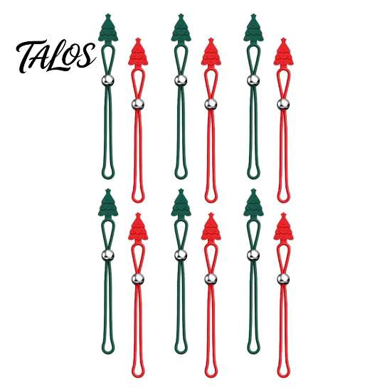 Reusable Ornament Hooks 12 Pcs Christmas Hanger Ribbons, Silicone Hangers And Strings for Stocking Holders Mantle Tree, Adjustable Sliding Holiday