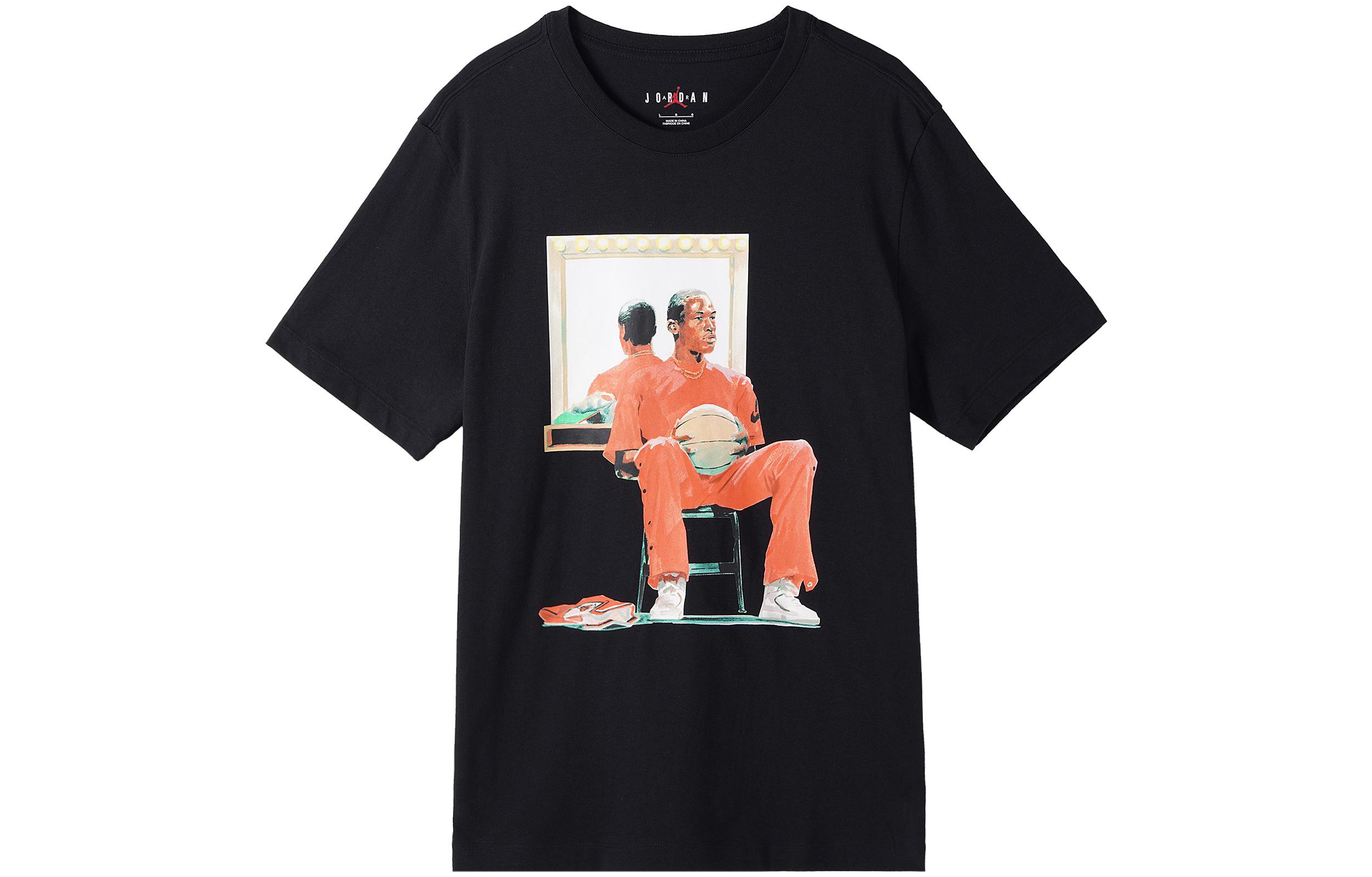 Jordan FLIGHT ARTIST T Shirts Men s Black Crew Neck Moderate Straight Fit DQ7381-010 S
