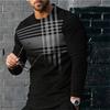 3D Digital Printing T-shirt Street Trend Long Sleeved O-neck Pullover T-shirt Large Men Long Sleeved Casual Sports Men Clothing
