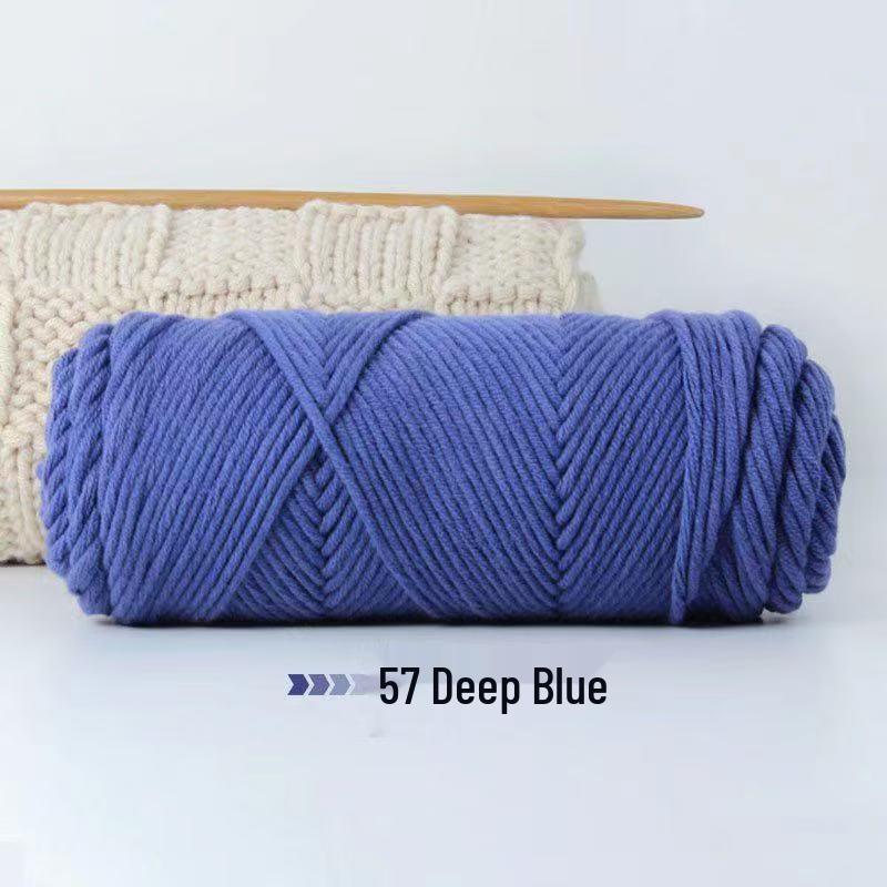 8-Strand Cotton Wool Yarn for Scarf DIY - Thick, Soft Thread with Silk Elements