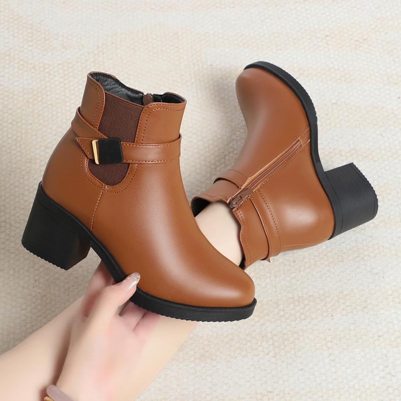 Fashion AIYUQI Women Dress Boots 2025 New Genuine Leather Women Ankle Boots Large Size Natural Wool Women Winter Boots Shoes