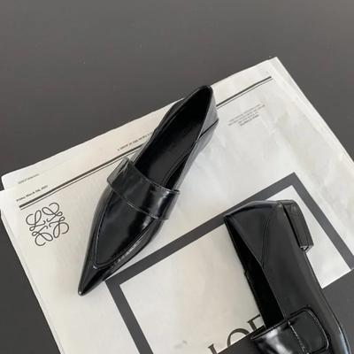 2024 Nuove Ballerine da Donna a Punta Scarpe da Barca Slip-on Casual Mocassini Scarpe Primavera Autunno Tinta Unita Tacco Basso Spesso Mocasines