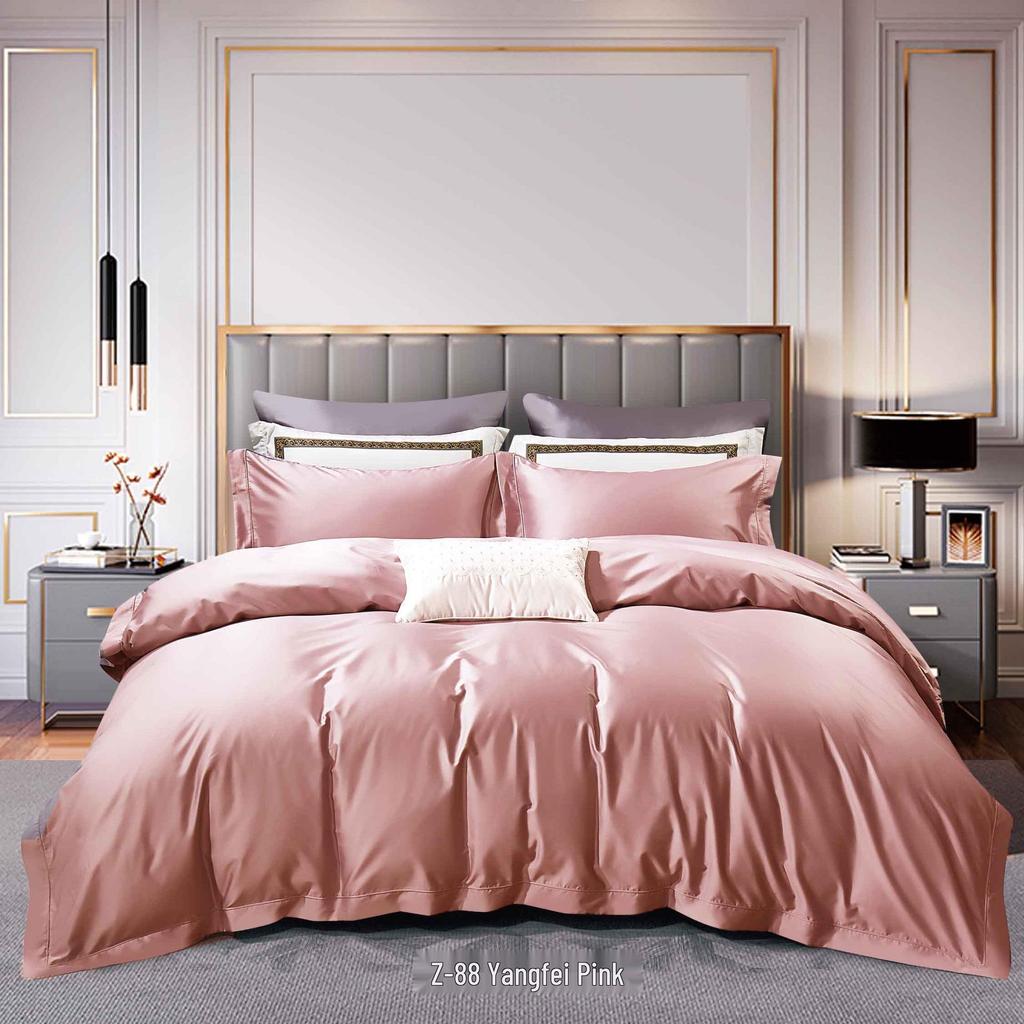 50S Pure Cotton Sateen Solid Color Brocade Fabric Duvet Cover & Bed Sheet Hotel Collection
