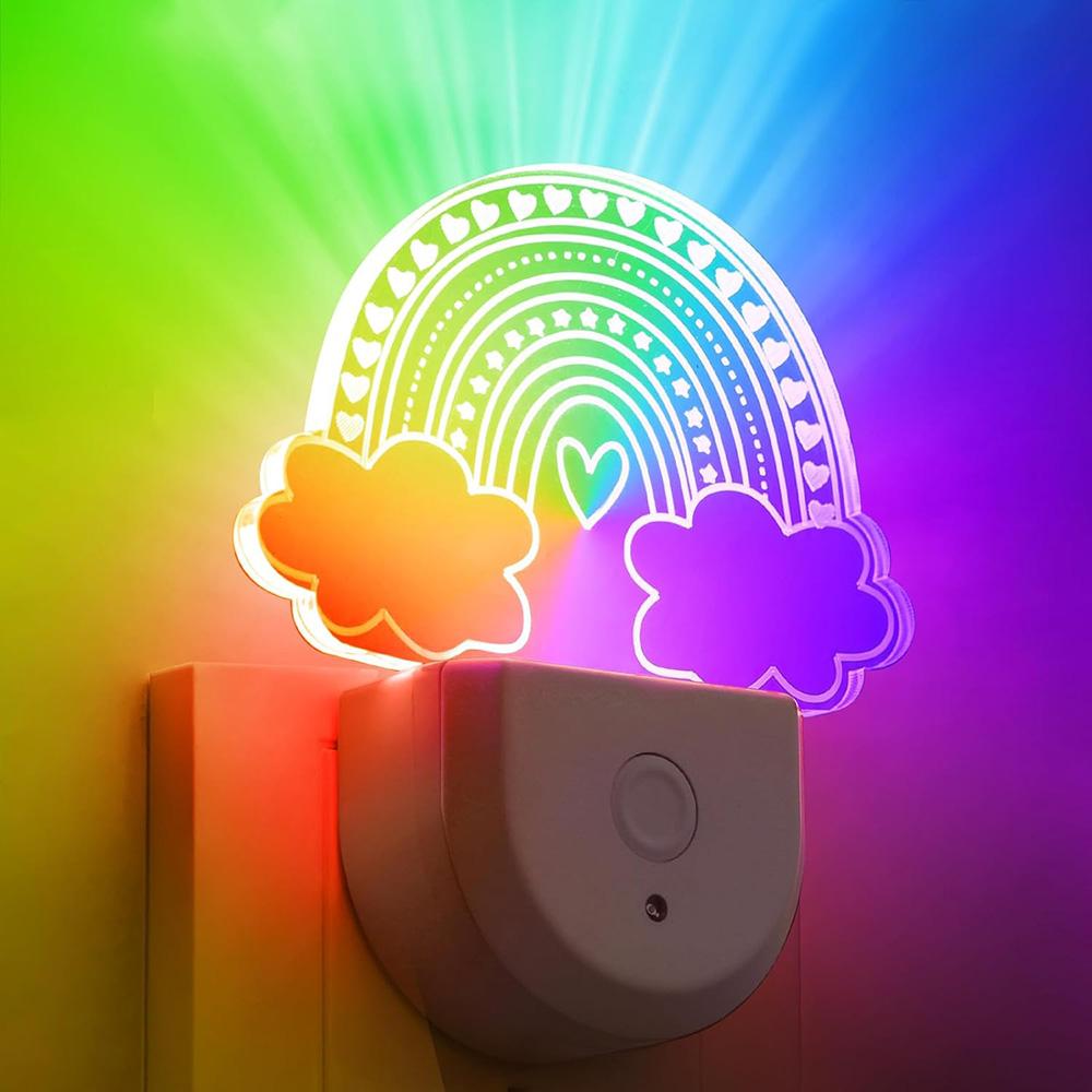 Night Lights Plug Into Wall Color Changing Night Light for Kids RGB LED Nightlight with Dusk to Dawn Sensor for Bedroom Children