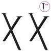 VidaXL Pieds de table à manger en forme de X, 2 pièces, noir, 90 x (72-73) cm, acier 4012924