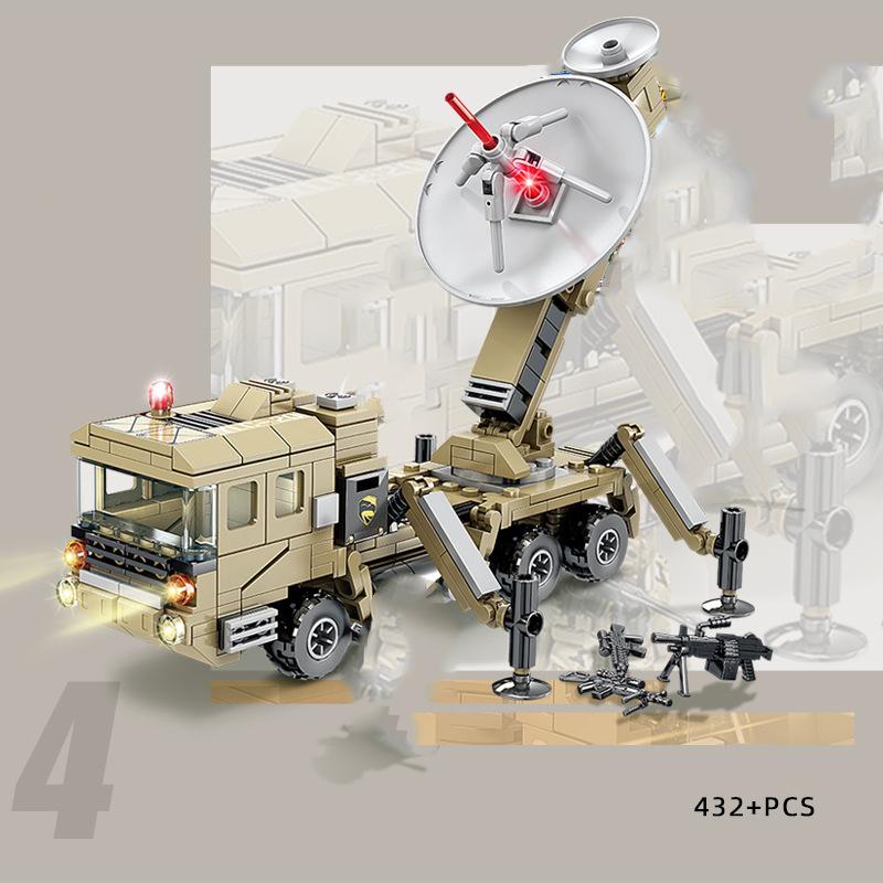 KAZI CN Military vehicle radar Missile Launcher Truck Tank Armour army Model Building Blocks Sets Educational Toys For Childrens