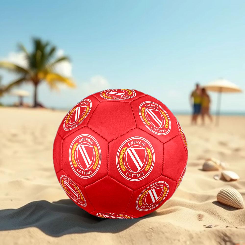 Energie Cottbus Logo Size 5 Soccer Ball, Machine-Stitched PVC, Durable & High Bounce, All Ages Fit, Fan Merchandise, Matches & Outdoor Use.